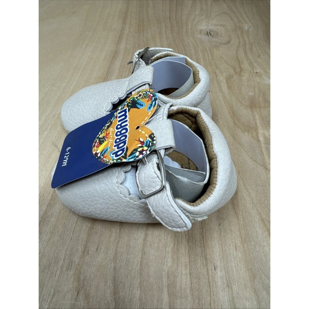 Myggpp Mary Jane Toddler Girls Slip On Shoes Sz 6-12 Mo Beige
